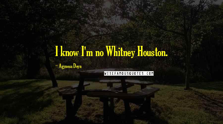 Agyness Deyn Quotes: I know I'm no Whitney Houston.