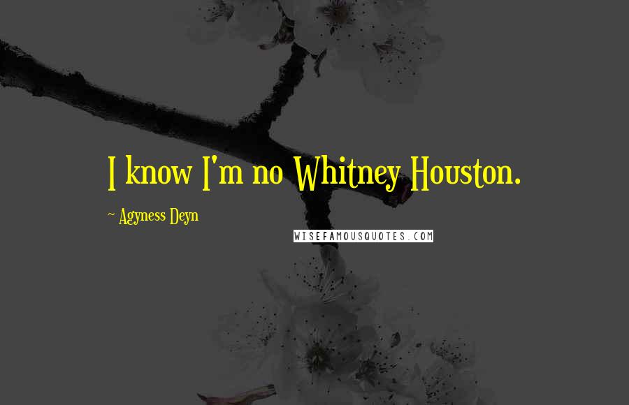 Agyness Deyn Quotes: I know I'm no Whitney Houston.