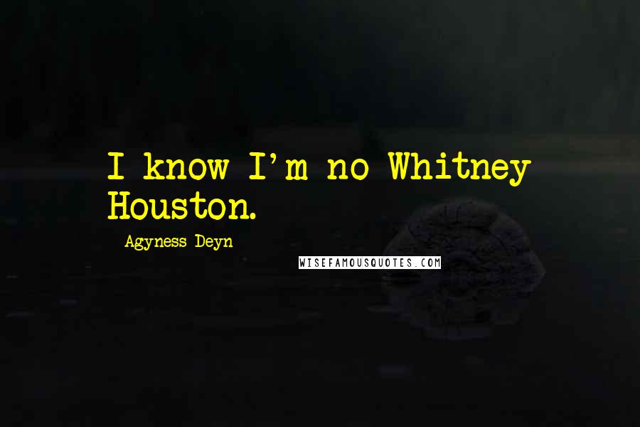 Agyness Deyn Quotes: I know I'm no Whitney Houston.