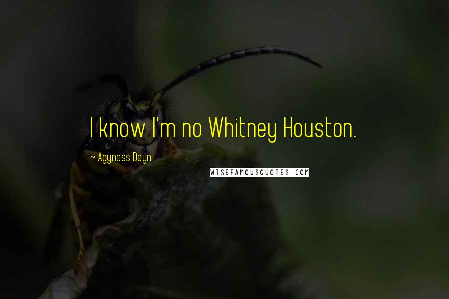 Agyness Deyn Quotes: I know I'm no Whitney Houston.