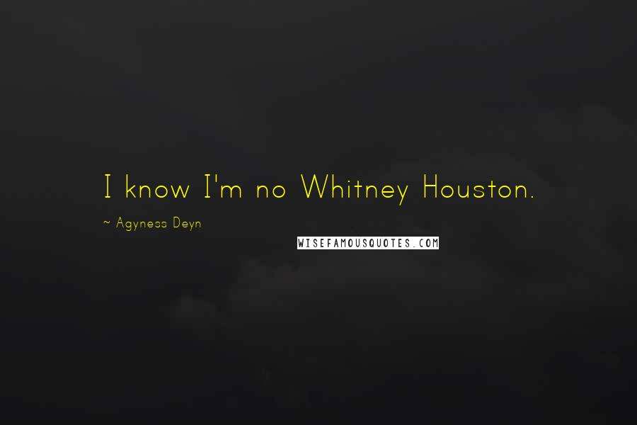 Agyness Deyn Quotes: I know I'm no Whitney Houston.