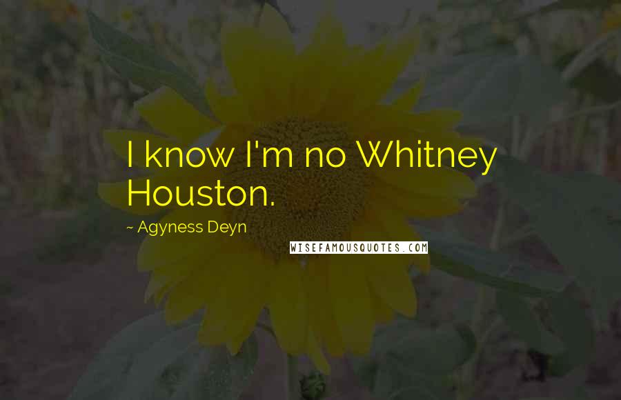 Agyness Deyn Quotes: I know I'm no Whitney Houston.