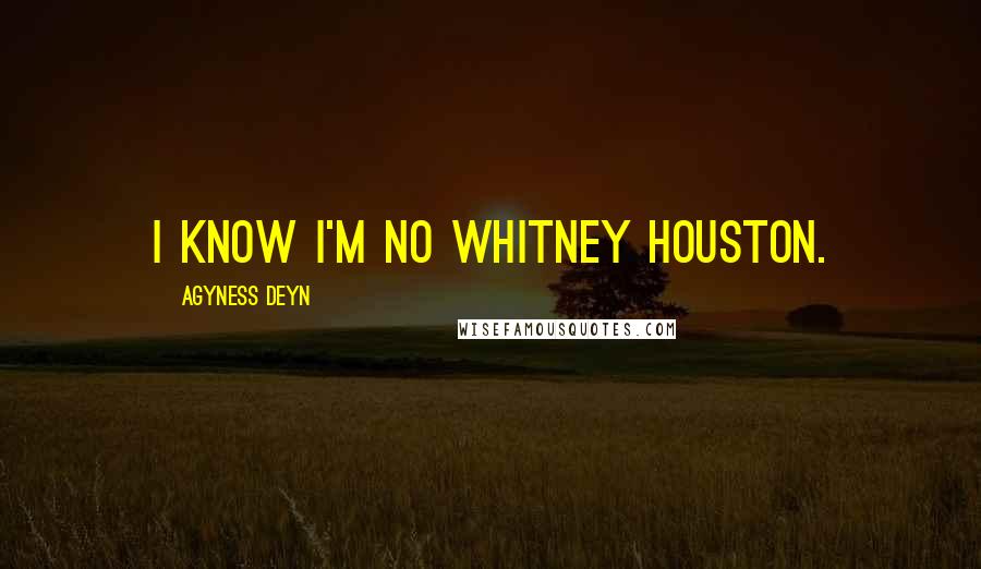 Agyness Deyn Quotes: I know I'm no Whitney Houston.