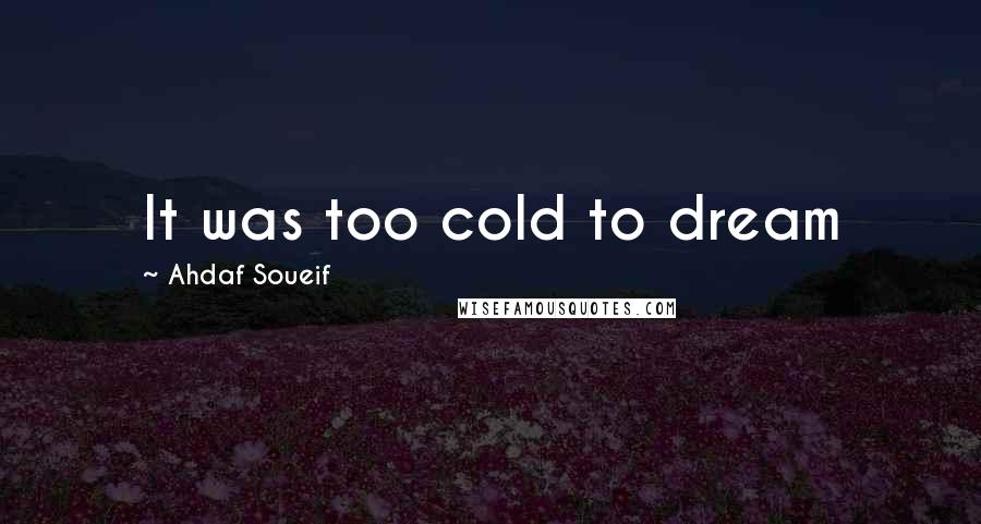 Ahdaf Soueif Quotes: It was too cold to dream