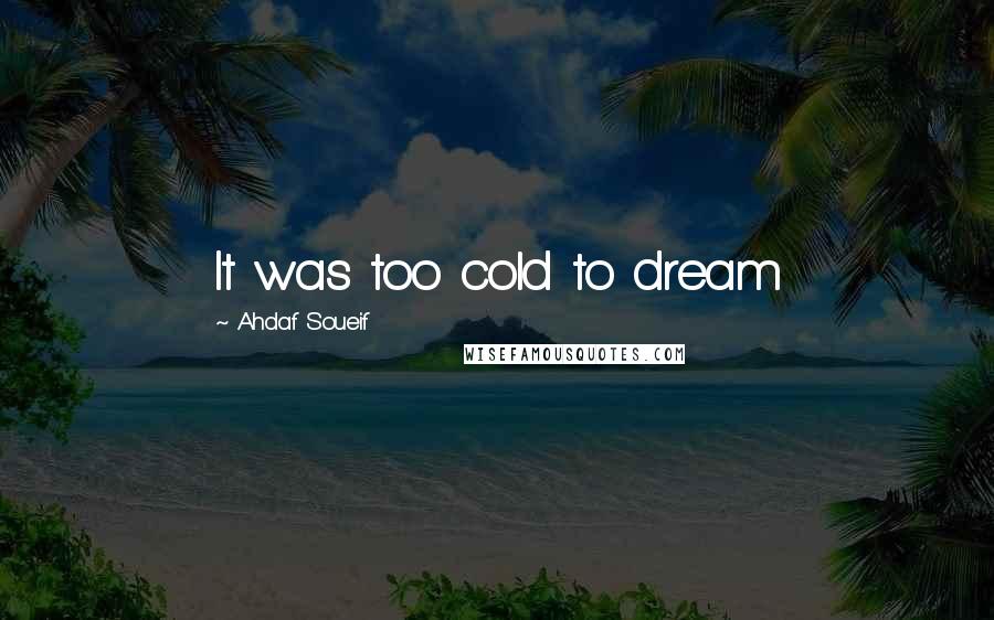 Ahdaf Soueif Quotes: It was too cold to dream