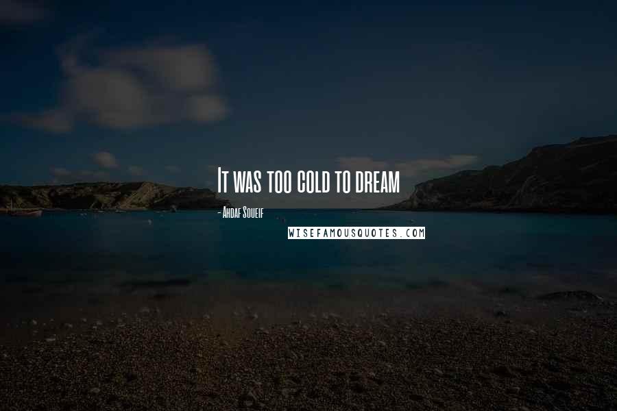 Ahdaf Soueif Quotes: It was too cold to dream