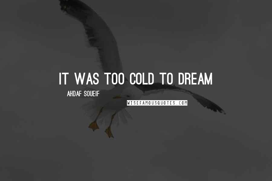 Ahdaf Soueif Quotes: It was too cold to dream