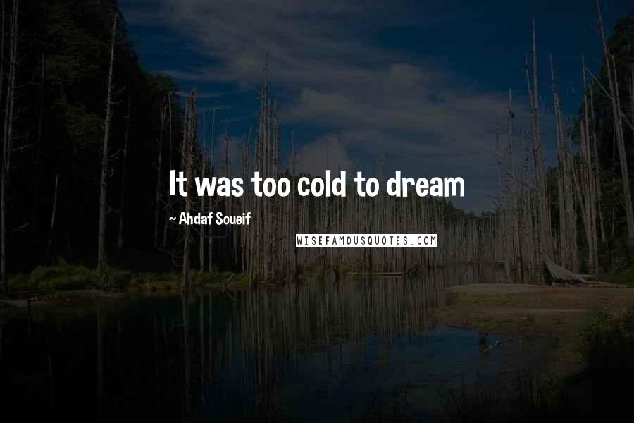 Ahdaf Soueif Quotes: It was too cold to dream