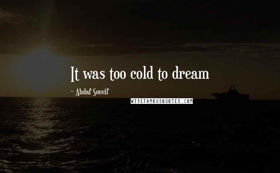 Ahdaf Soueif Quotes: It was too cold to dream