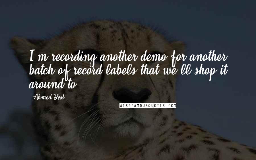 Ahmed Best Quotes: I'm recording another demo for another batch of record labels that we'll shop it around to.