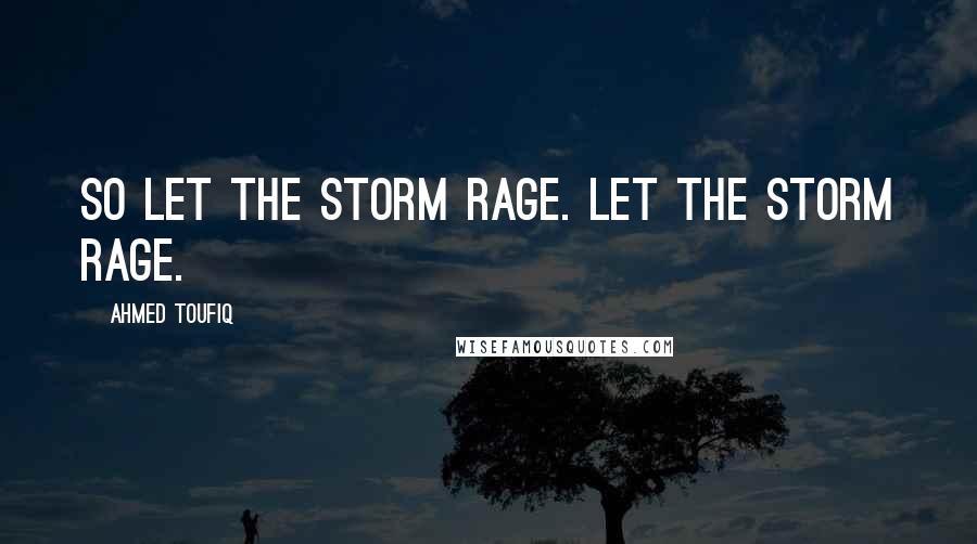 Ahmed Toufiq Quotes: So let the storm rage. Let the storm rage.