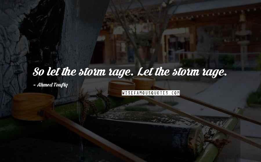 Ahmed Toufiq Quotes: So let the storm rage. Let the storm rage.