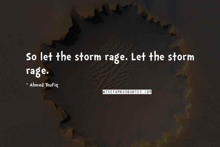 Ahmed Toufiq Quotes: So let the storm rage. Let the storm rage.