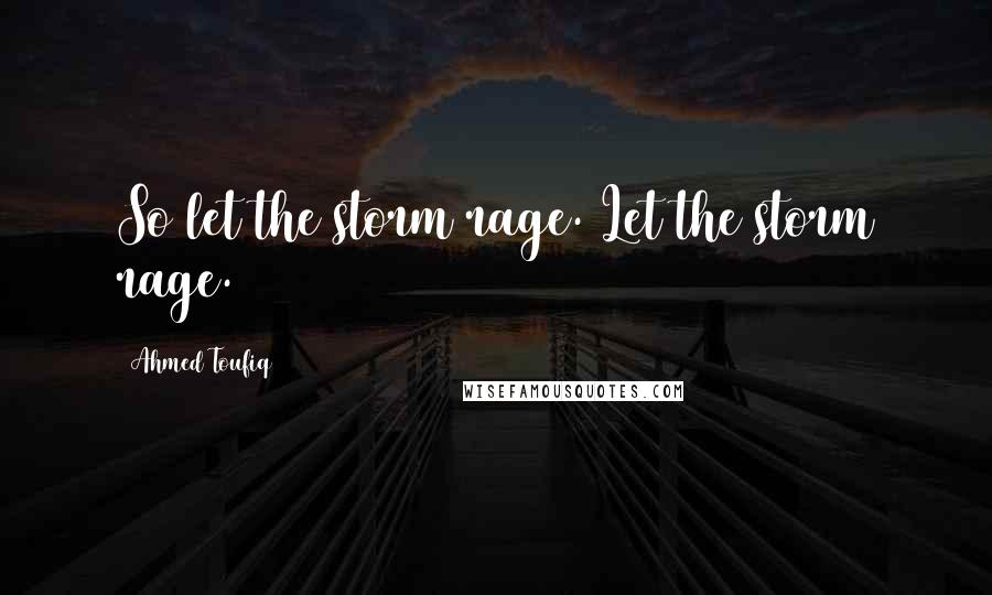 Ahmed Toufiq Quotes: So let the storm rage. Let the storm rage.