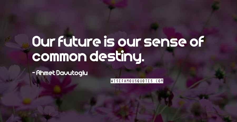 Ahmet Davutoglu Quotes: Our future is our sense of common destiny.