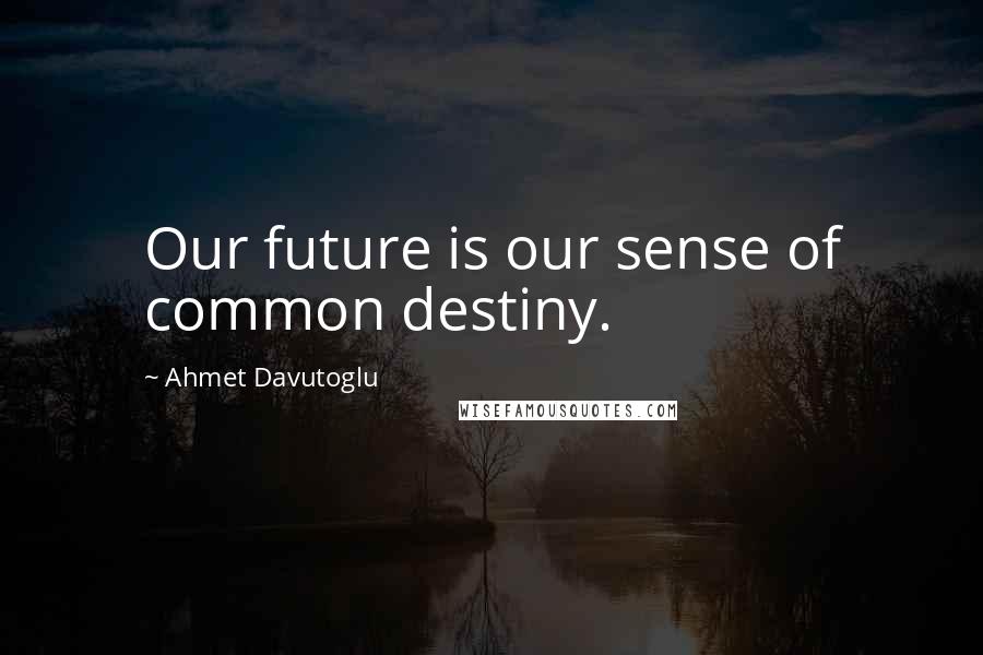 Ahmet Davutoglu Quotes: Our future is our sense of common destiny.