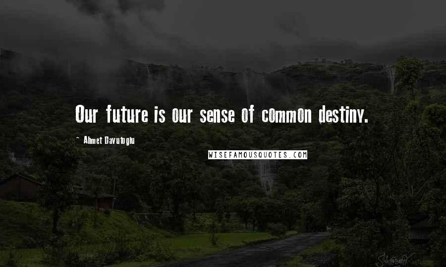Ahmet Davutoglu Quotes: Our future is our sense of common destiny.