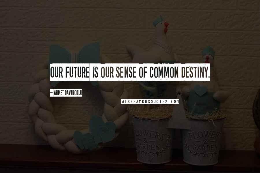 Ahmet Davutoglu Quotes: Our future is our sense of common destiny.