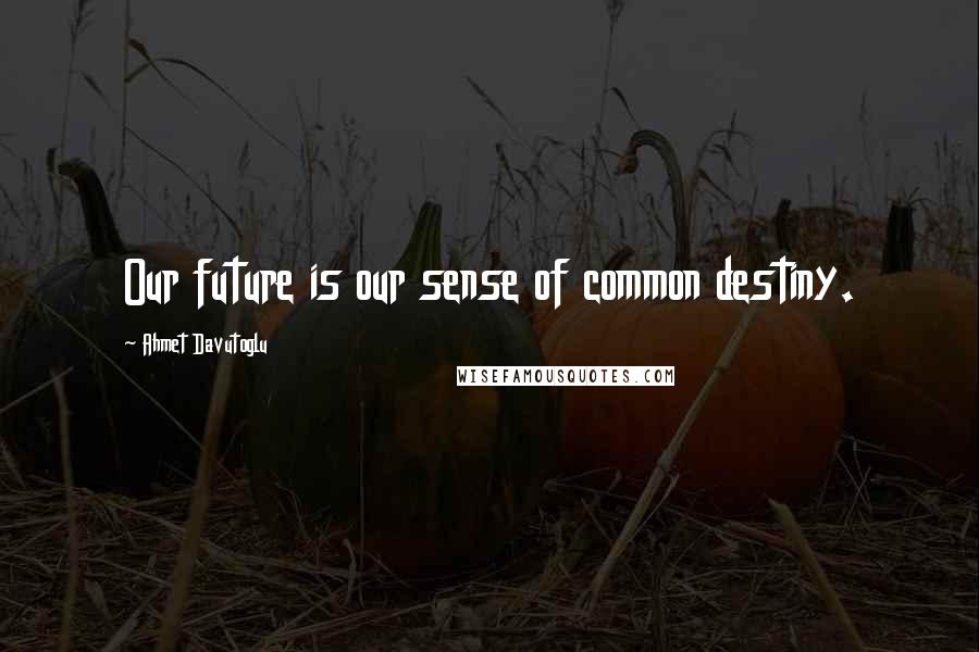 Ahmet Davutoglu Quotes: Our future is our sense of common destiny.