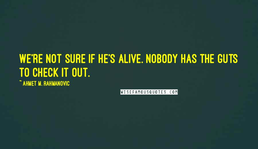 Ahmet M. Rahmanovic Quotes: We're not sure if he's alive. Nobody has the guts to check it out.