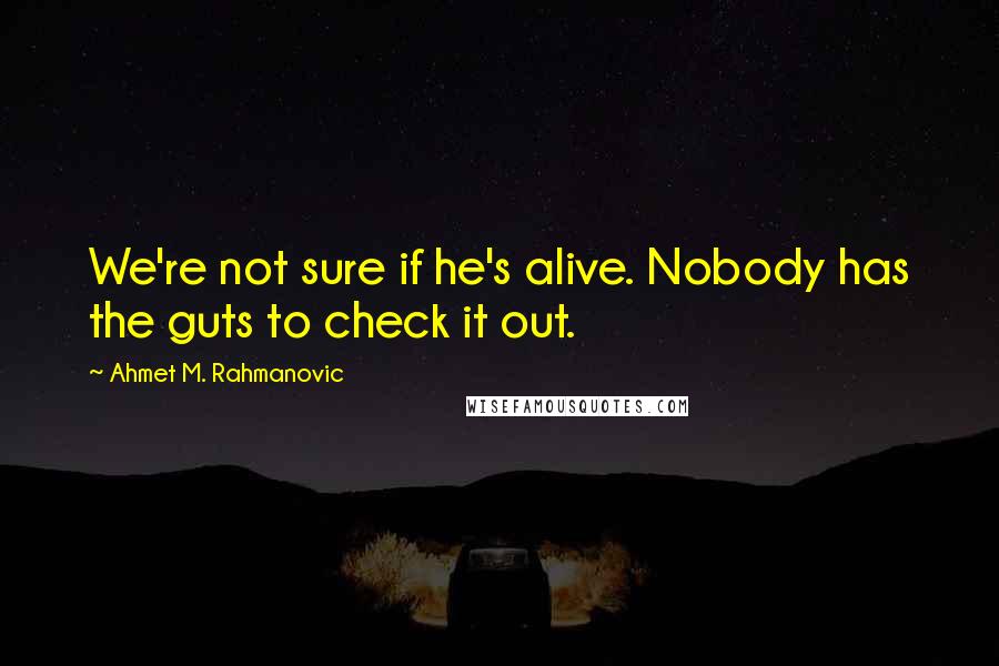 Ahmet M. Rahmanovic Quotes: We're not sure if he's alive. Nobody has the guts to check it out.