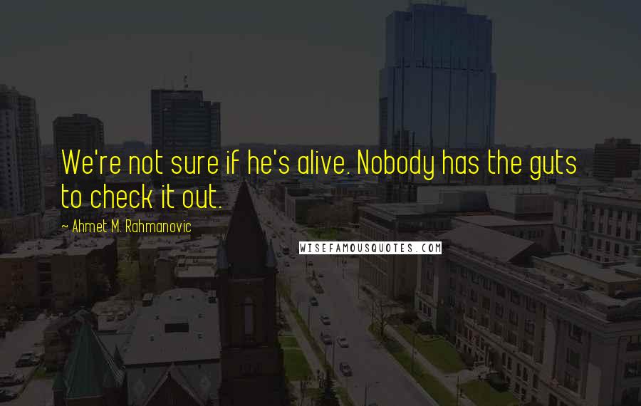 Ahmet M. Rahmanovic Quotes: We're not sure if he's alive. Nobody has the guts to check it out.