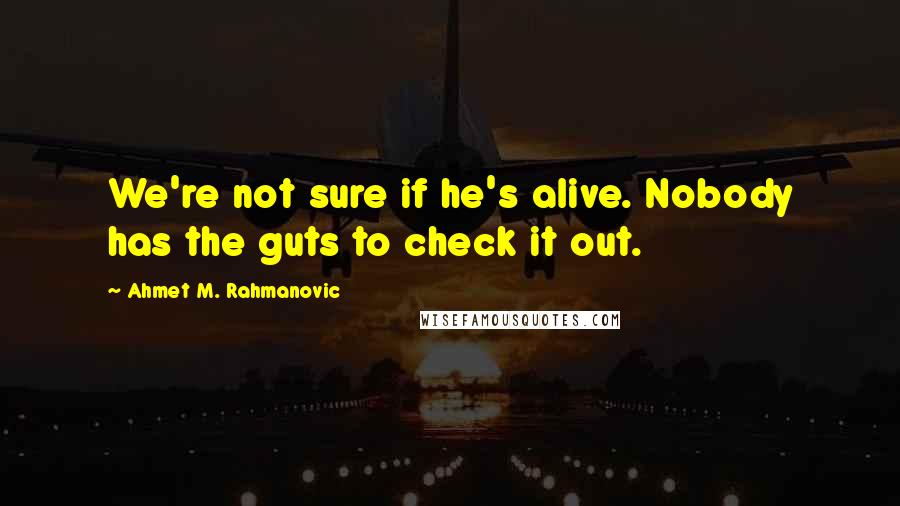 Ahmet M. Rahmanovic Quotes: We're not sure if he's alive. Nobody has the guts to check it out.