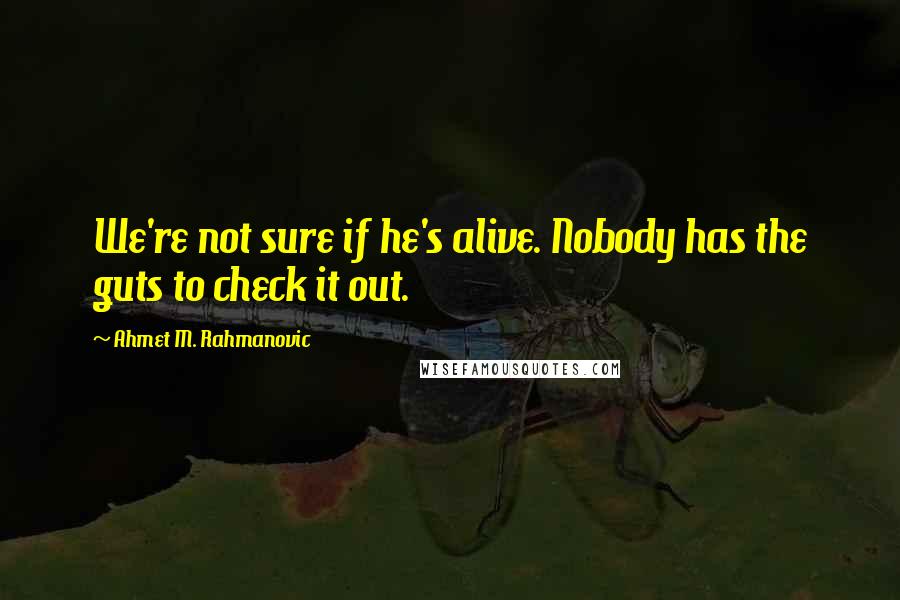Ahmet M. Rahmanovic Quotes: We're not sure if he's alive. Nobody has the guts to check it out.