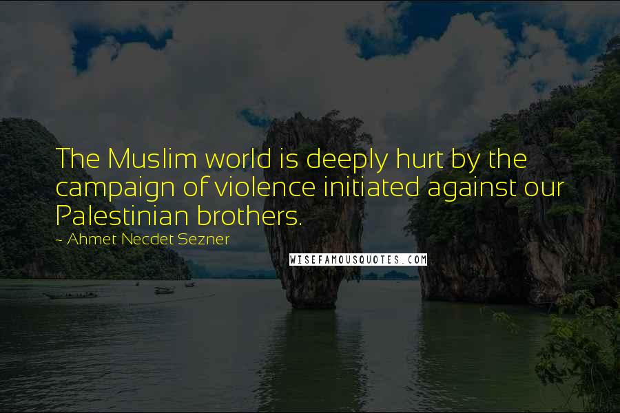 Ahmet Necdet Sezner Quotes: The Muslim world is deeply hurt by the campaign of violence initiated against our Palestinian brothers.