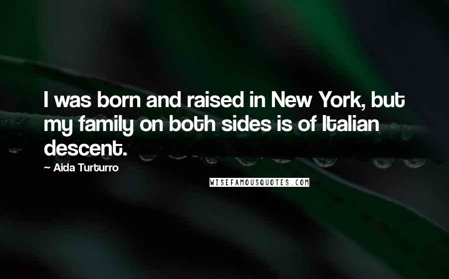 Aida Turturro Quotes: I was born and raised in New York, but my family on both sides is of Italian descent.