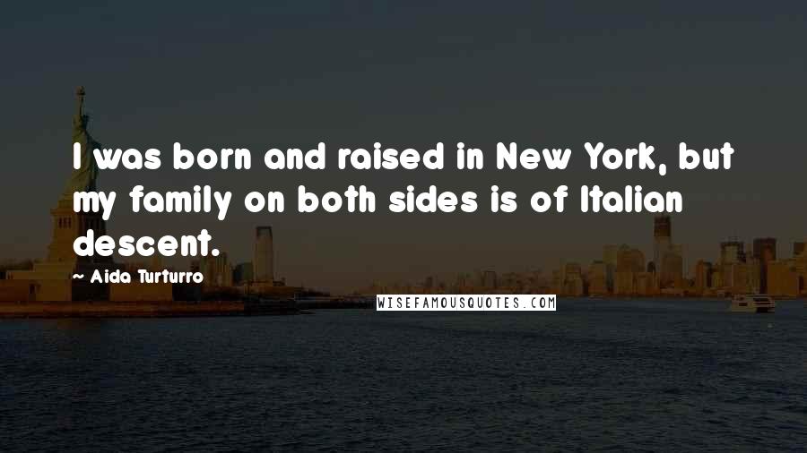 Aida Turturro Quotes: I was born and raised in New York, but my family on both sides is of Italian descent.