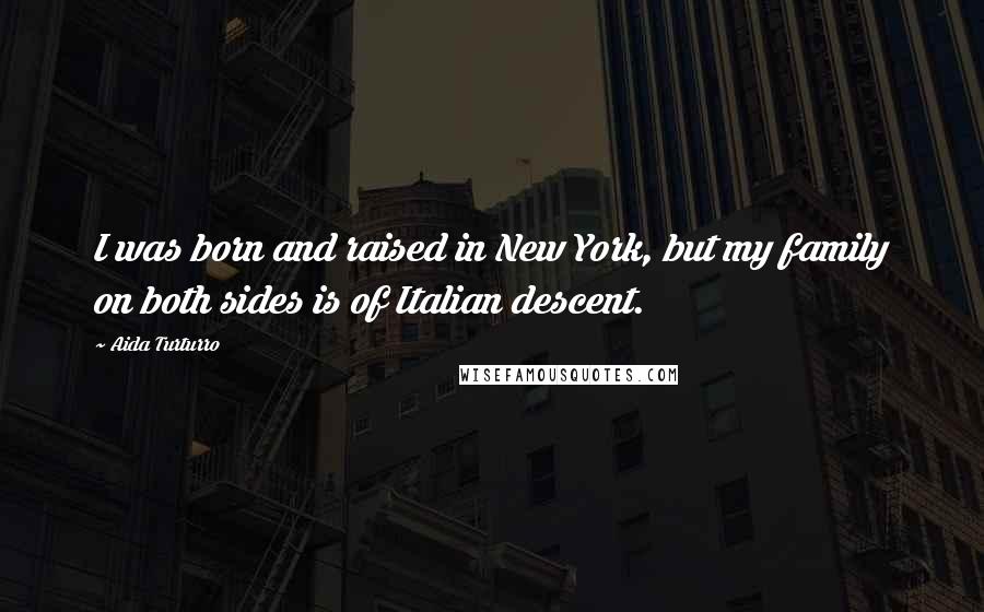 Aida Turturro Quotes: I was born and raised in New York, but my family on both sides is of Italian descent.