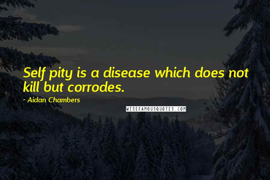Aidan Chambers Quotes: Self pity is a disease which does not kill but corrodes.