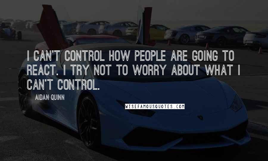 Aidan Quinn Quotes: I can't control how people are going to react. I try not to worry about what I can't control.