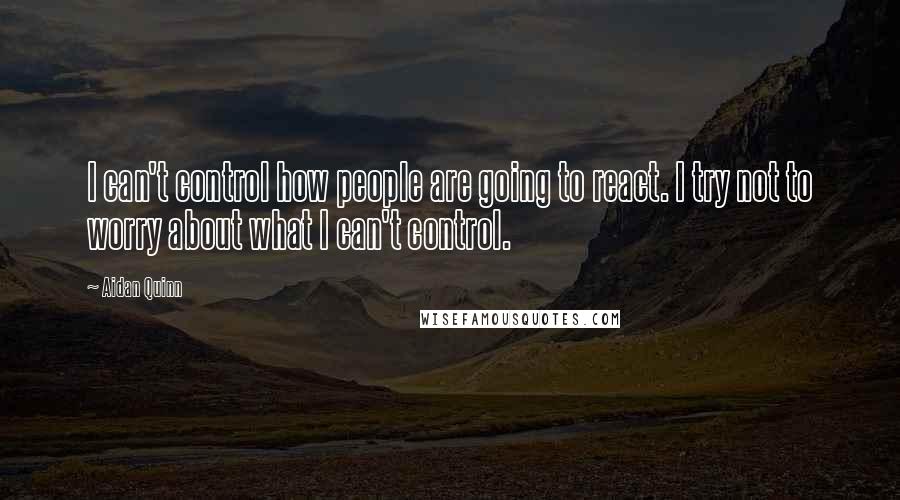 Aidan Quinn Quotes: I can't control how people are going to react. I try not to worry about what I can't control.