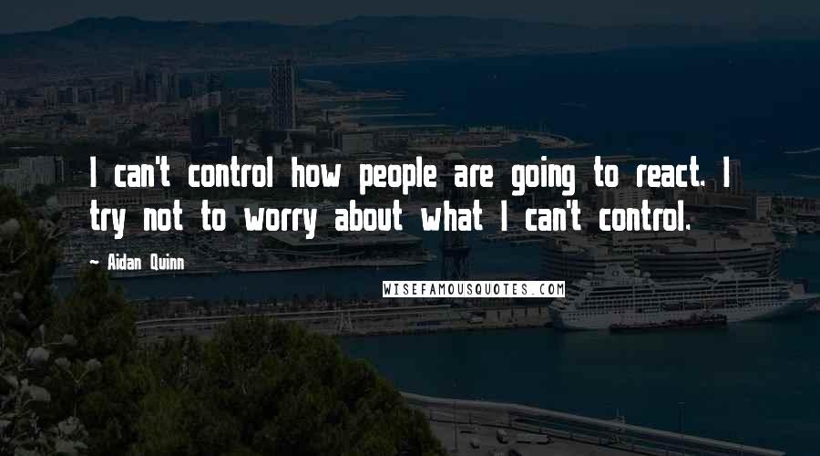 Aidan Quinn Quotes: I can't control how people are going to react. I try not to worry about what I can't control.