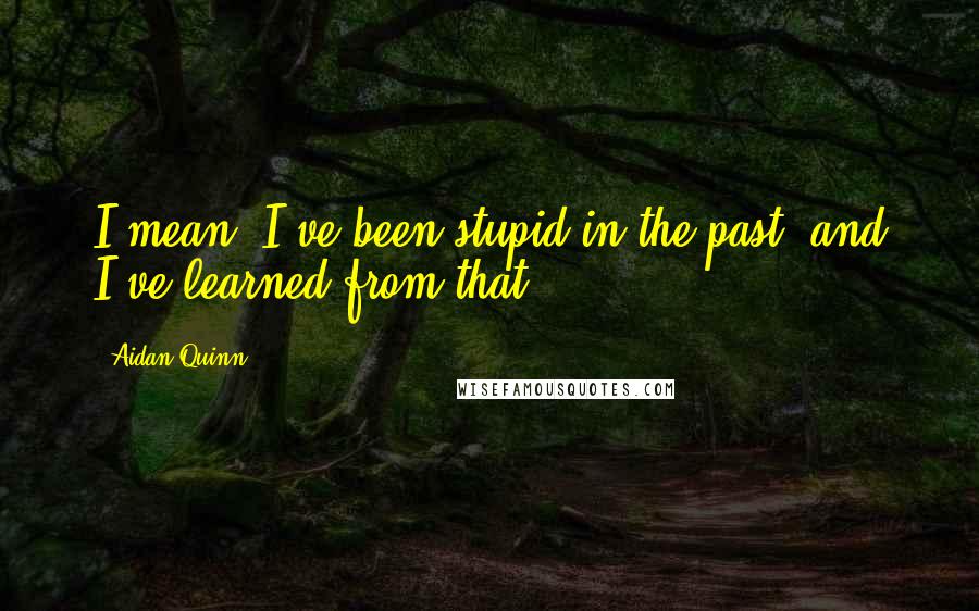 Aidan Quinn Quotes: I mean, I've been stupid in the past, and I've learned from that.
