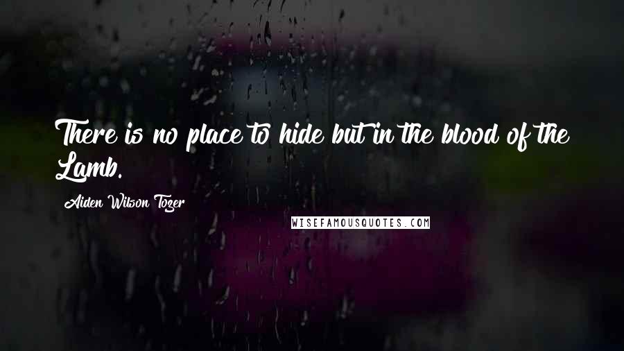 Aiden Wilson Tozer Quotes: There is no place to hide but in the blood of the Lamb.