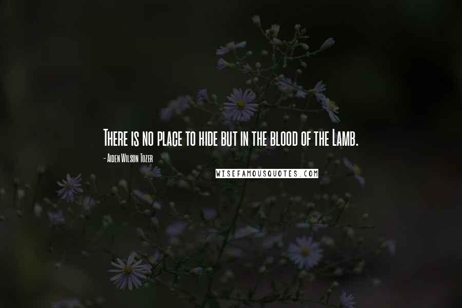 Aiden Wilson Tozer Quotes: There is no place to hide but in the blood of the Lamb.