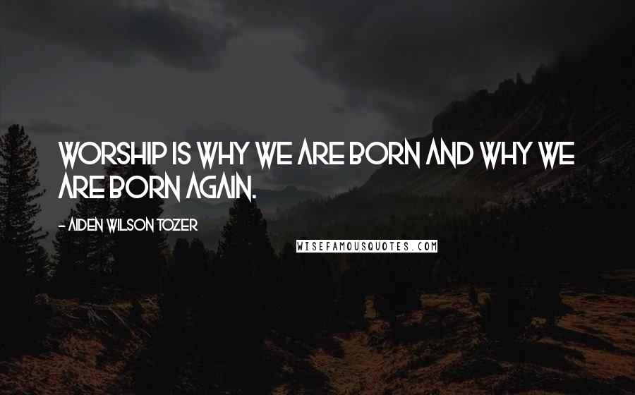 Aiden Wilson Tozer Quotes: Worship is why we are born and why we are born again.