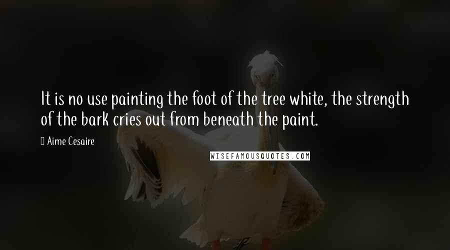 Aime Cesaire Quotes: It is no use painting the foot of the tree white, the strength of the bark cries out from beneath the paint.