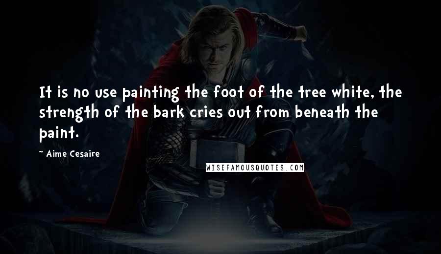 Aime Cesaire Quotes: It is no use painting the foot of the tree white, the strength of the bark cries out from beneath the paint.