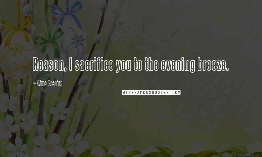 Aime Cesaire Quotes: Reason, I sacrifice you to the evening breeze.