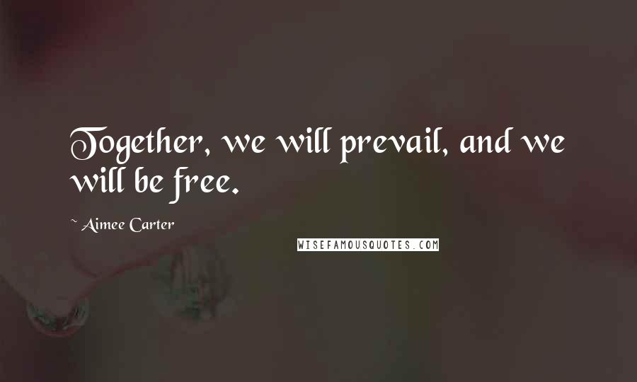 Aimee Carter Quotes: Together, we will prevail, and we will be free.