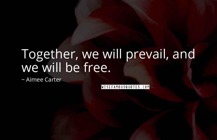 Aimee Carter Quotes: Together, we will prevail, and we will be free.