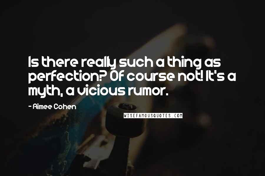 Aimee Cohen Quotes: Is there really such a thing as perfection? Of course not! It's a myth, a vicious rumor.