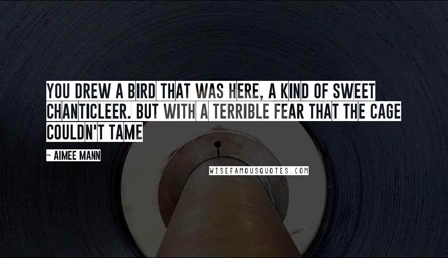 Aimee Mann Quotes: You drew a bird that was here, a kind of sweet chanticleer. But with a terrible fear that the cage couldn't tame