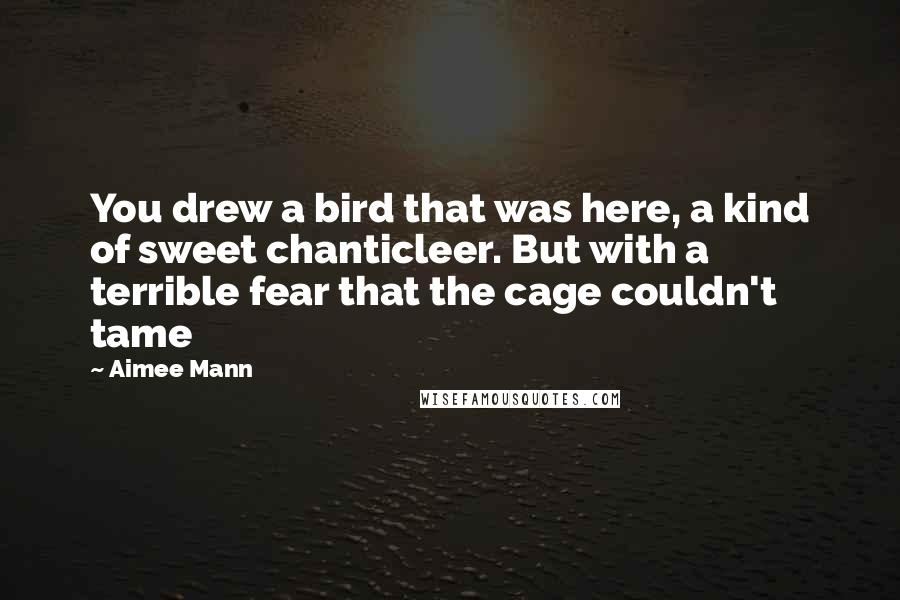 Aimee Mann Quotes: You drew a bird that was here, a kind of sweet chanticleer. But with a terrible fear that the cage couldn't tame