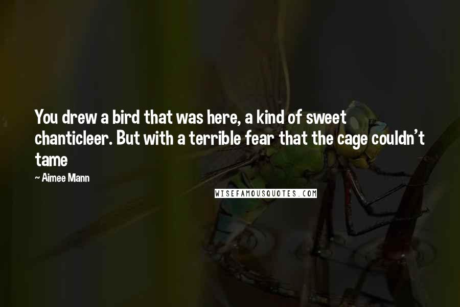 Aimee Mann Quotes: You drew a bird that was here, a kind of sweet chanticleer. But with a terrible fear that the cage couldn't tame
