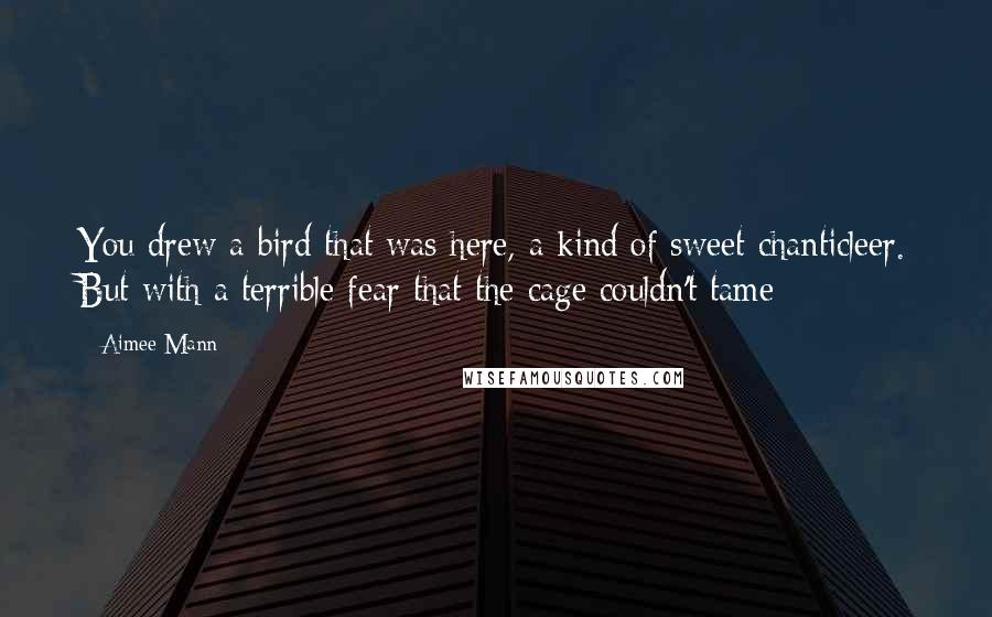 Aimee Mann Quotes: You drew a bird that was here, a kind of sweet chanticleer. But with a terrible fear that the cage couldn't tame